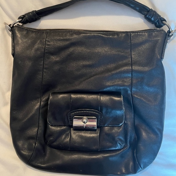 Coach Kristin Black Leather Hobo Shoulder Bag - Picture 2 of 14